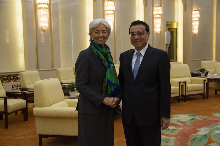 Chinese Vice Premier Li Keqiang meets with IMF’s managing director Christine Lagarde