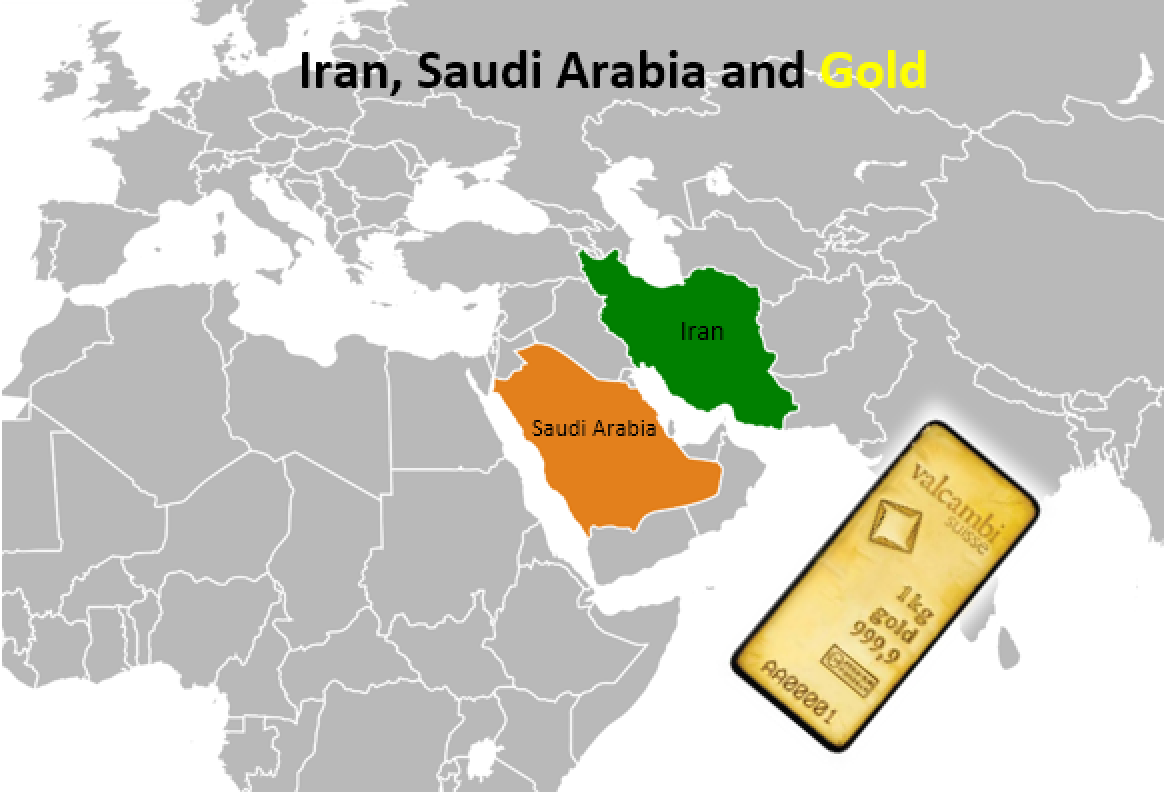 Map:  Saudi Arabia and Iran