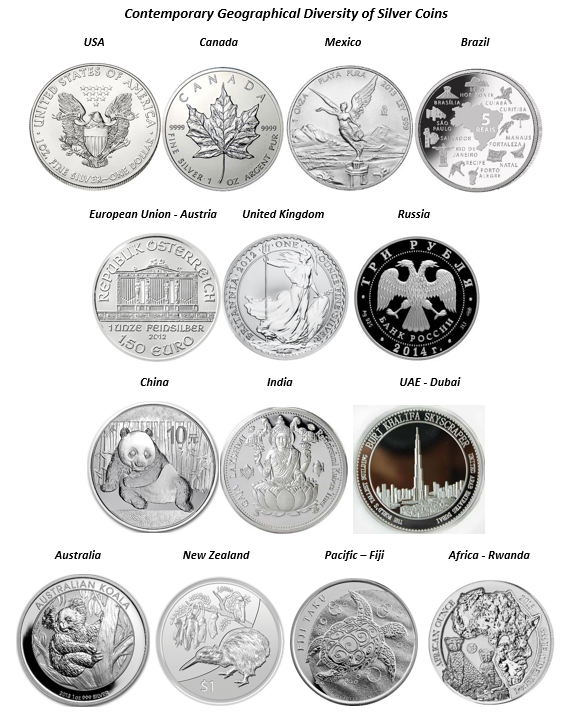 Contemporary Geographical Diversity of Silver Coins